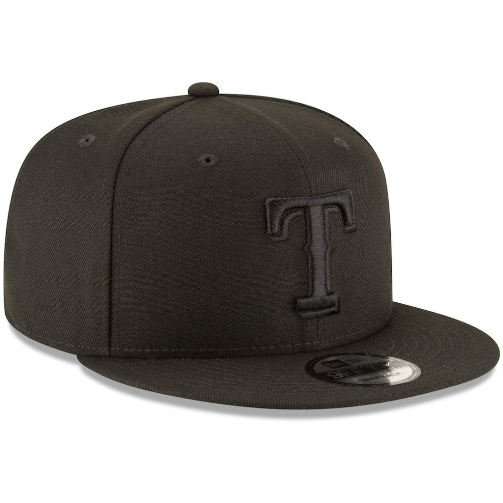 Texas Rangers New Era Black on Black 9FIFTY Team Snapback Adjustable Hat Online
