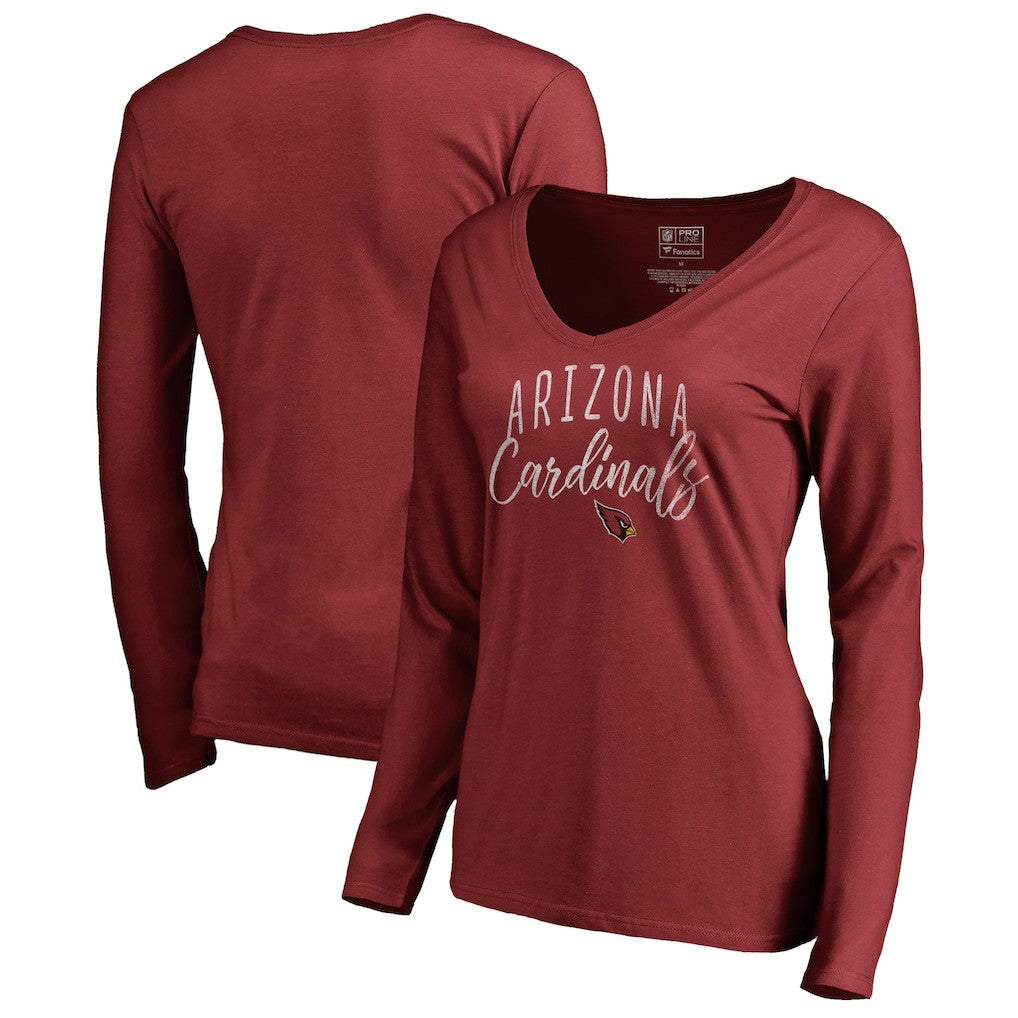 Arizona Cardinals Women's Graceful Long Sleeve V-Neck T-Shirt - Cardinal - NFL
