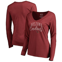 Arizona Cardinals Women's Graceful Long Sleeve V-Neck T-Shirt - Cardinal - NFL
