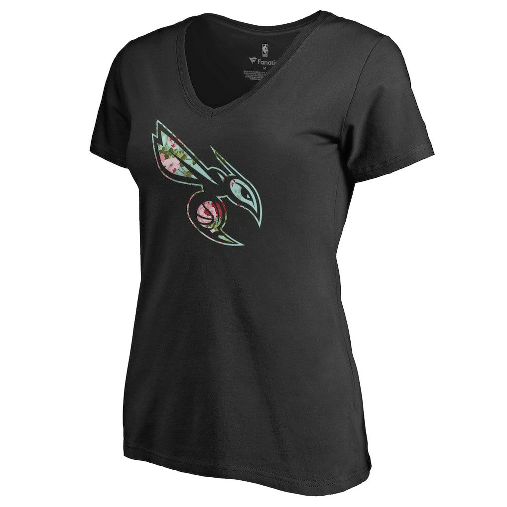 Charlotte Hornets Lovely V-Neck T-Shirt Black