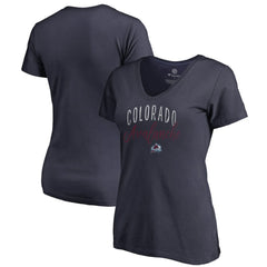Colorado Avalanche Women's Graceful V-Neck T-Shirt - Navy | NHL Lifestyle