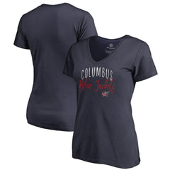 Columbus Blue Jackets Women's Graceful V-Neck T-Shirt - Navy | NHL on sale