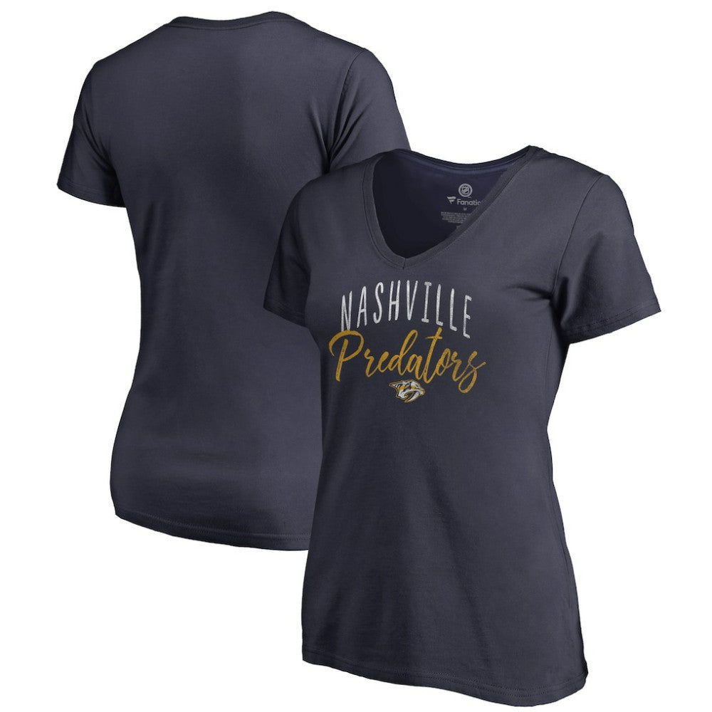 Nashville Predators Women's Graceful V-Neck T-Shirt - Navy | NHL online