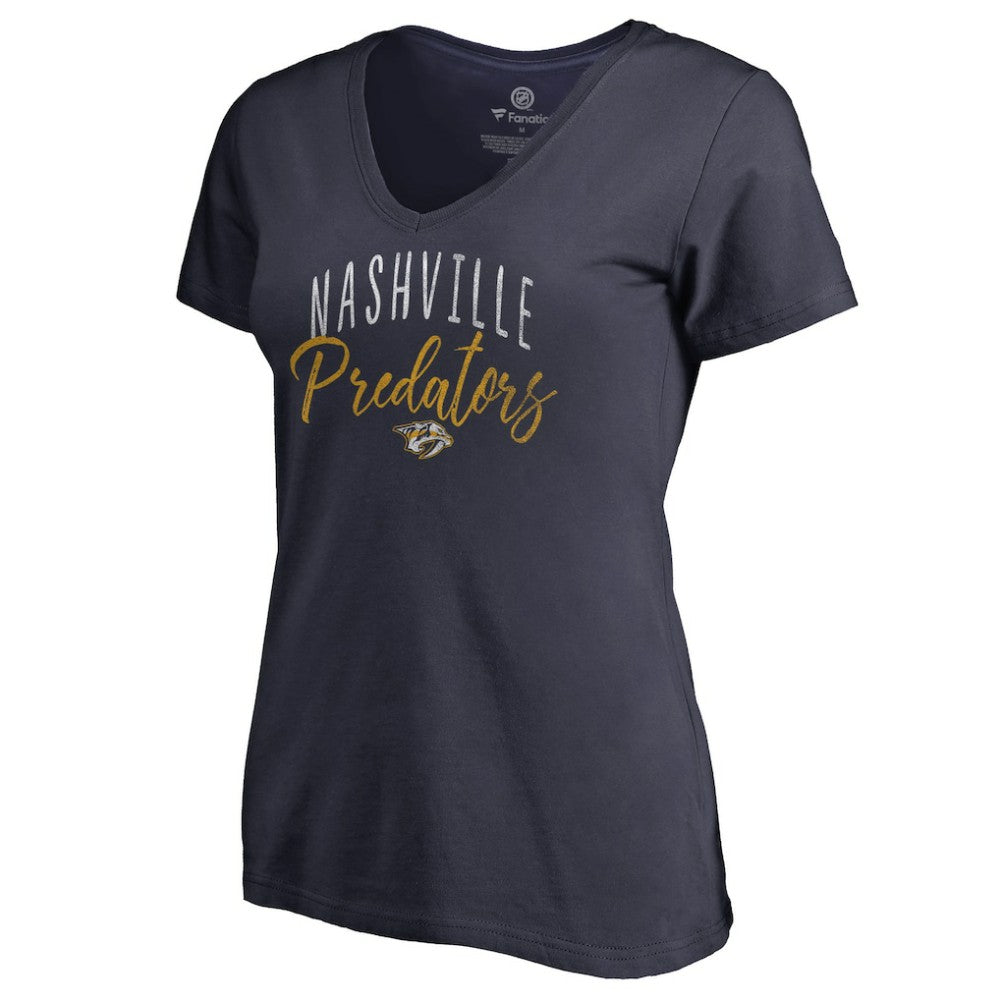Nashville Predators Women's Graceful V-Neck T-Shirt - Navy | NHL online