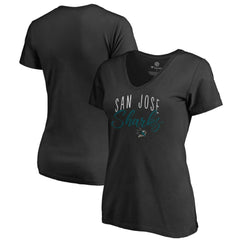 San Jose Sharks Women's Graceful V-Neck T-Shirt - Black | NHL on sale