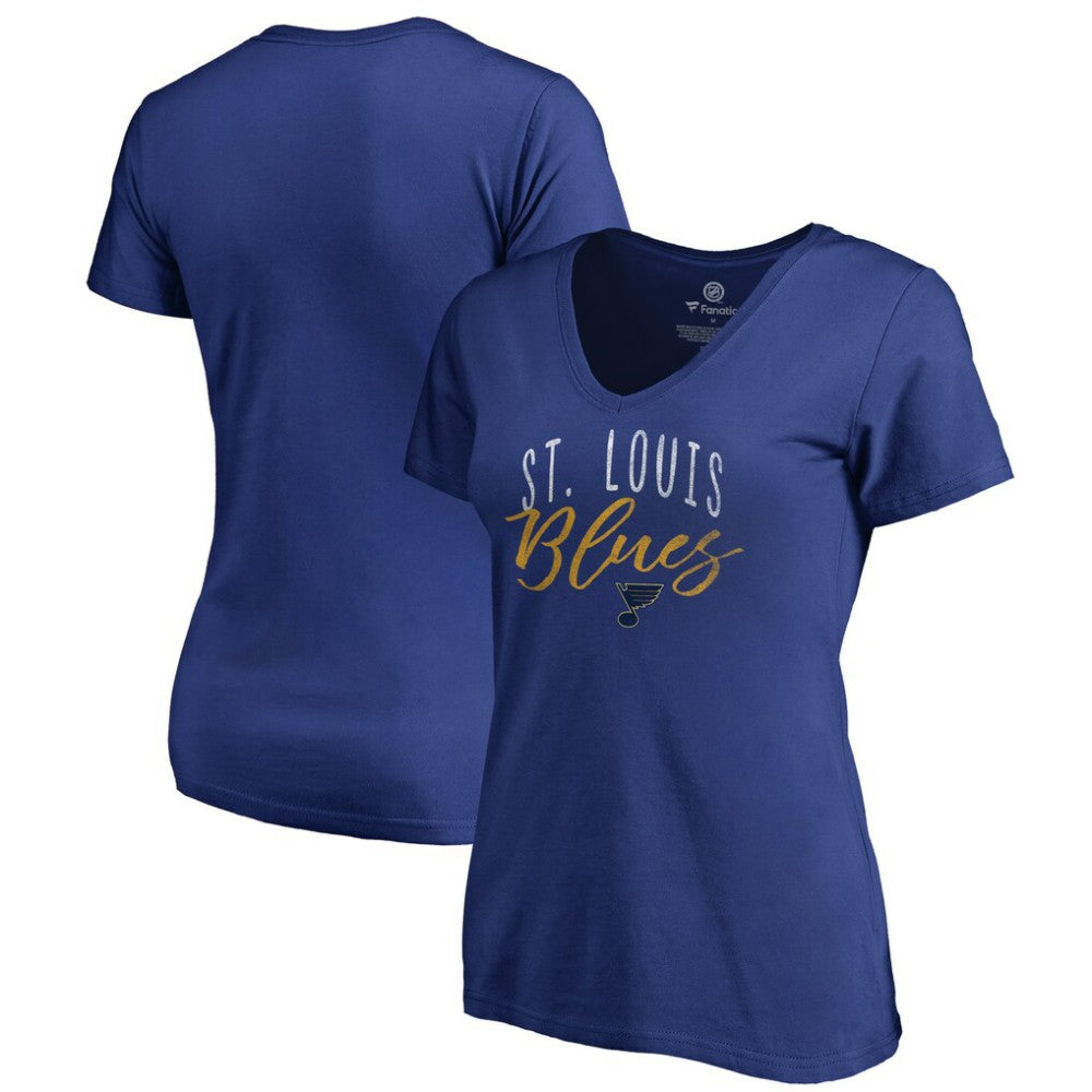 St. Louis Blues Women's Graceful V-Neck T-Shirt - Blue | NHL Clearance