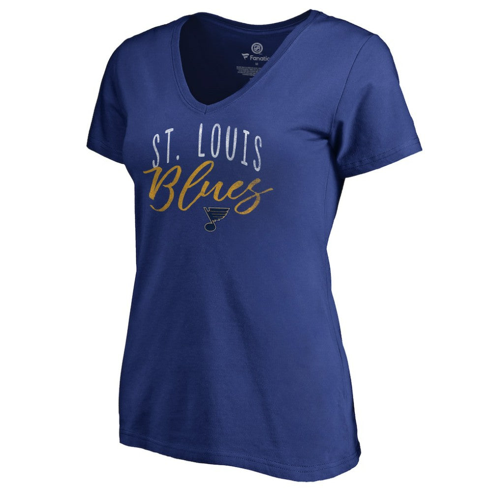 St. Louis Blues Women's Graceful V-Neck T-Shirt - Blue | NHL Clearance