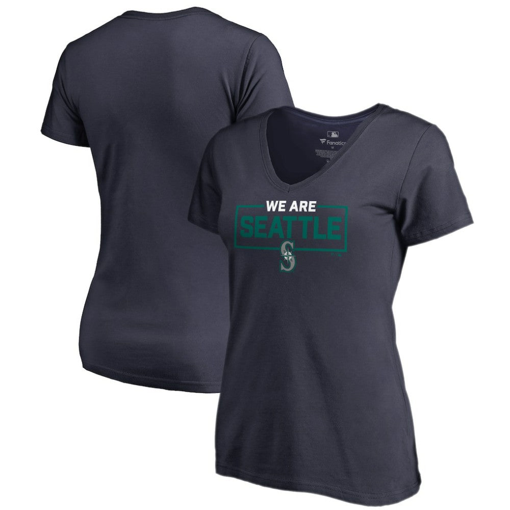 Seattle Mariners Women's We Are Icon V-Neck T-Shirt Outlet