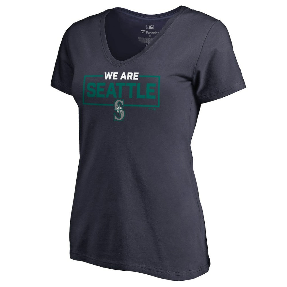 Seattle Mariners Women's We Are Icon V-Neck T-Shirt Outlet