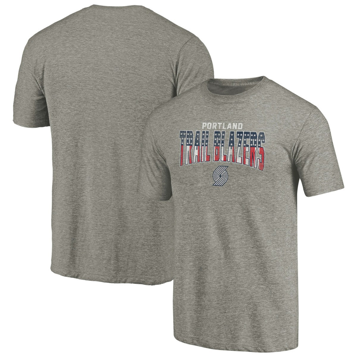 Portland Trail Blazers Freedom Tri-Blend T-Shirt Gray