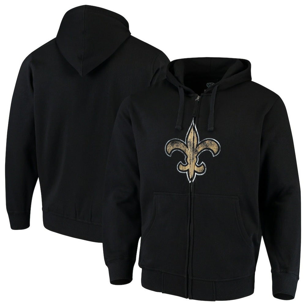 New Orleans Saints G-III Sports by Carl Banks Primary Logo Full-Zip Hoodie - Black - NFL