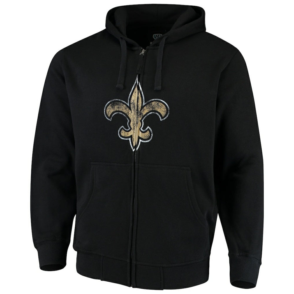 New Orleans Saints G-III Sports by Carl Banks Primary Logo Full-Zip Hoodie - Black - NFL
