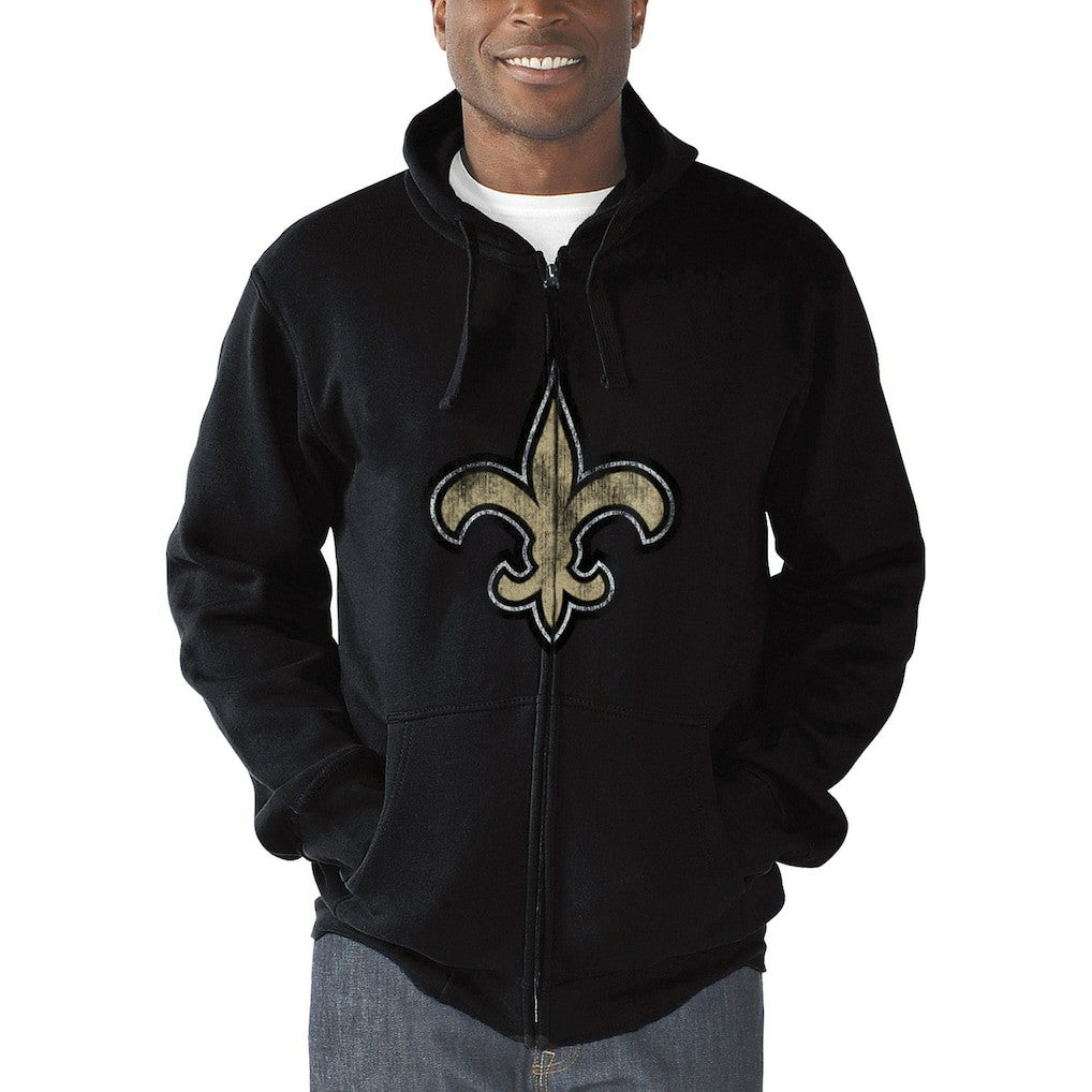 New Orleans Saints G-III Sports by Carl Banks Primary Logo Full-Zip Hoodie - Black - NFL