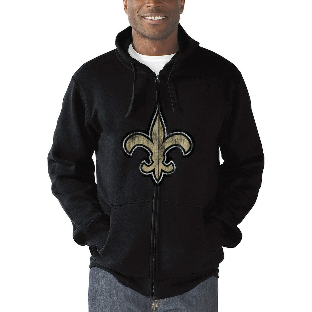 New Orleans Saints G-III Sports by Carl Banks Primary Logo Full-Zip Hoodie - Black - NFL