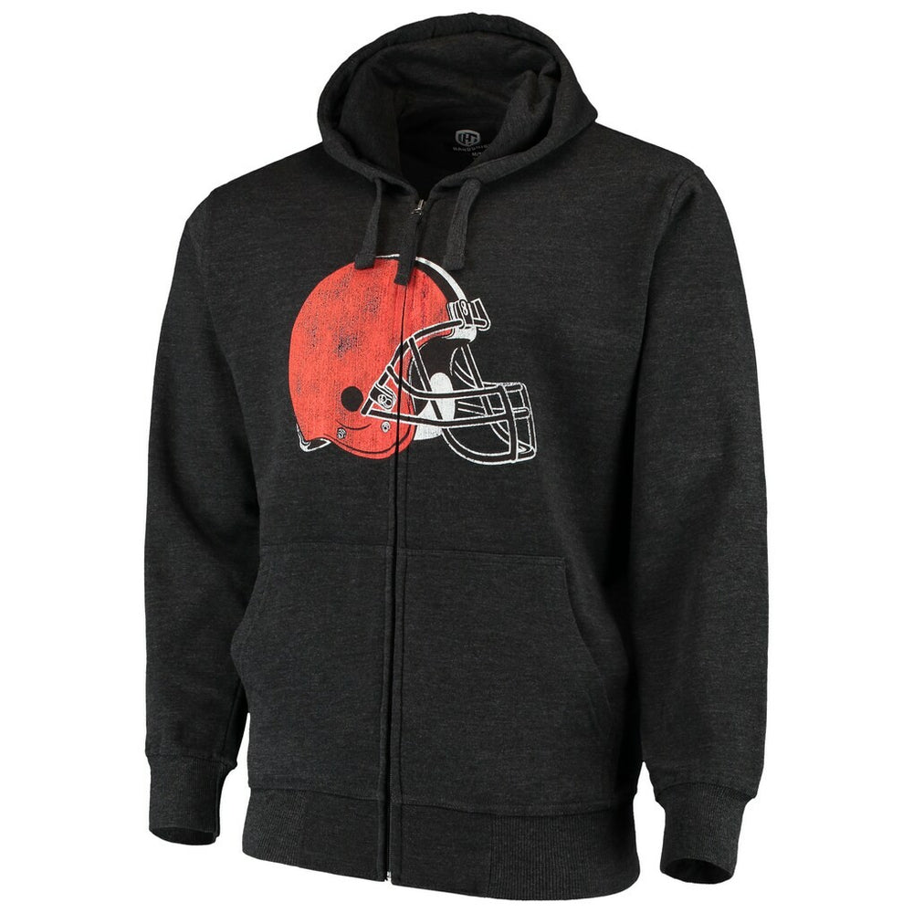 Cleveland Browns G-III Sports by Carl Banks Primary Logo Full-Zip Hoodie - Charcoal - NFL