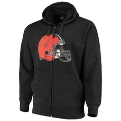Cleveland Browns G-III Sports by Carl Banks Primary Logo Full-Zip Hoodie - Charcoal - NFL