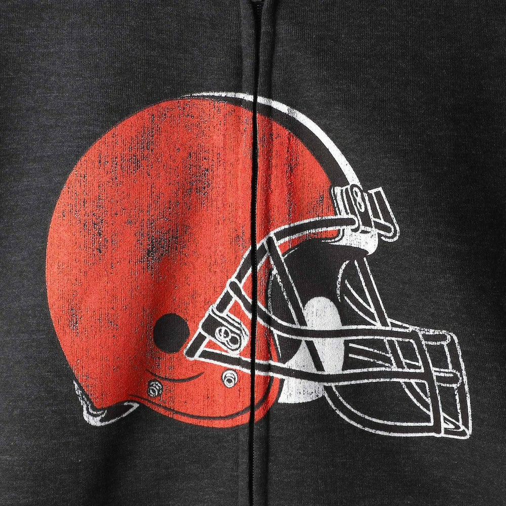 Cleveland Browns G-III Sports by Carl Banks Primary Logo Full-Zip Hoodie - Charcoal - NFL