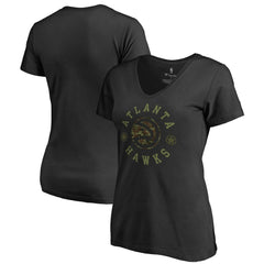 Atlanta Hawks Women's Liberty V-Neck T-Shirt Black