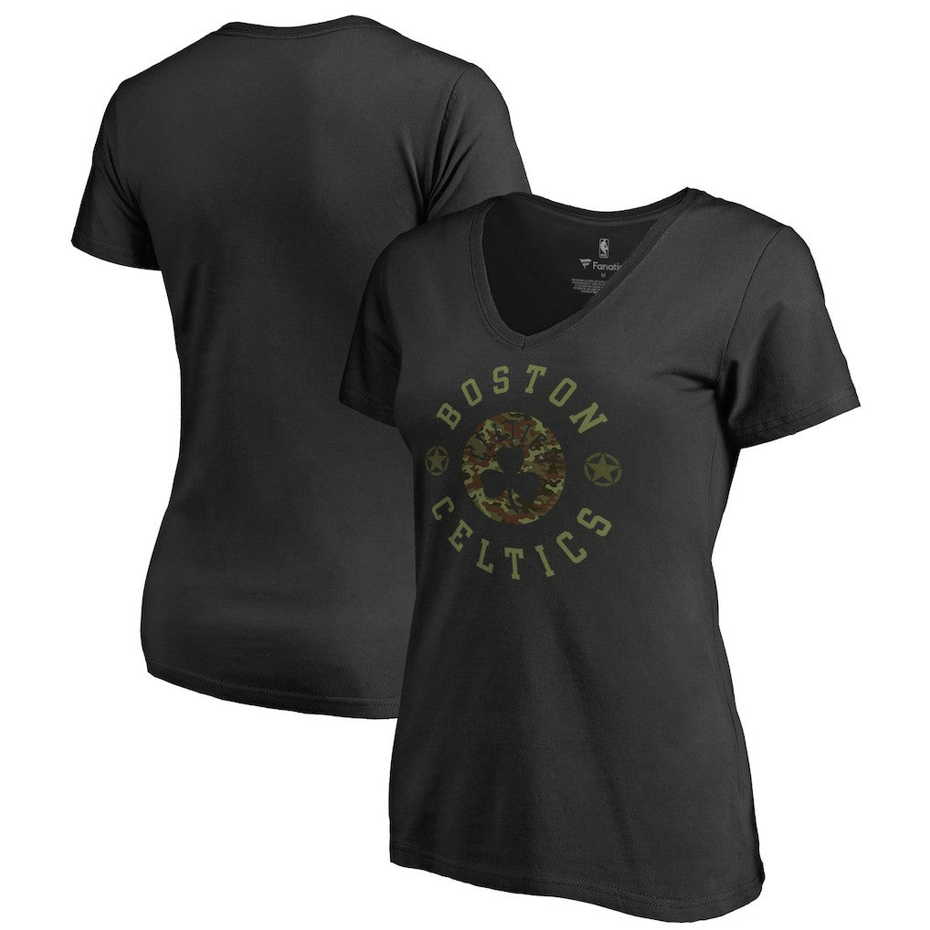 Boston Celtics Women's Liberty V-Neck T-Shirt Black