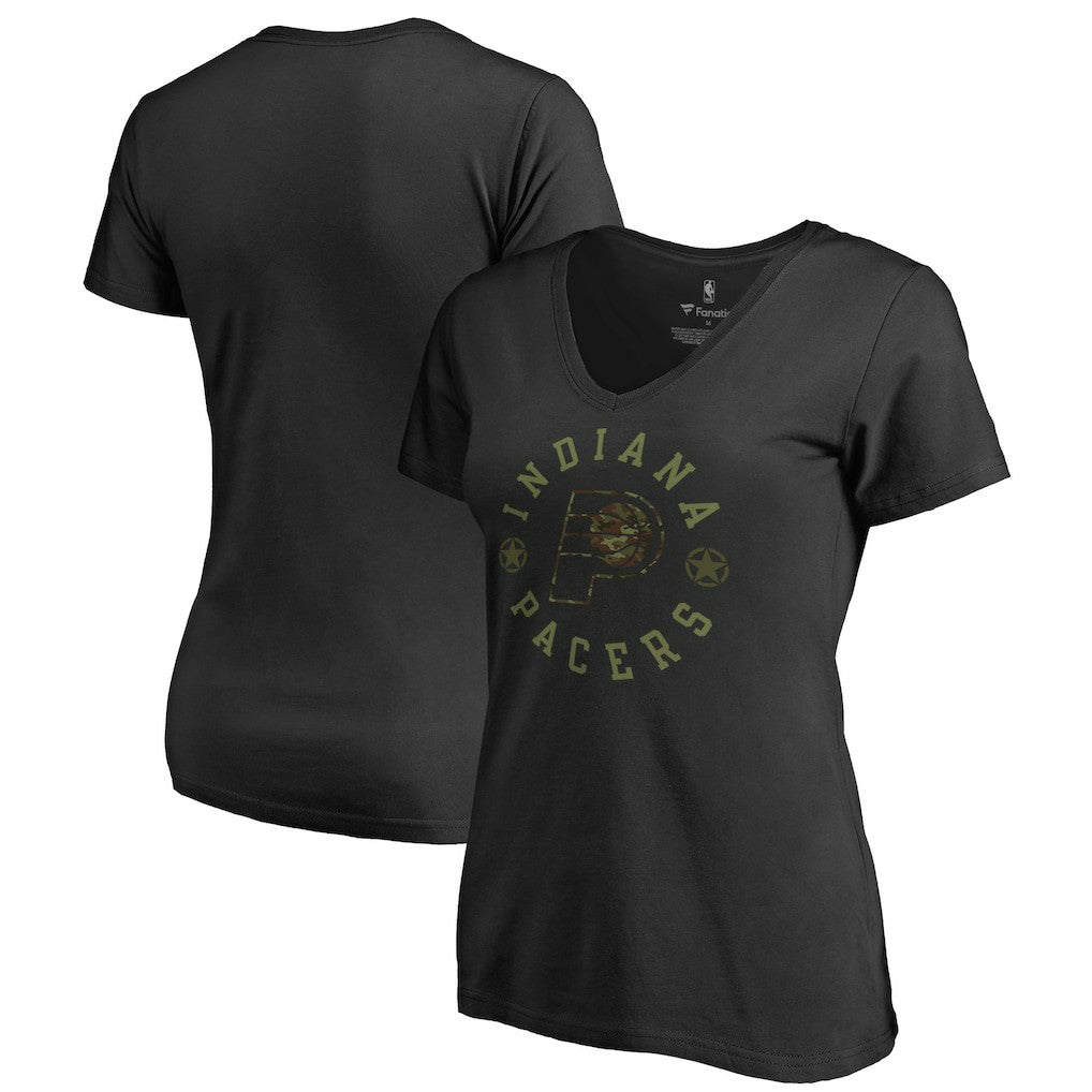 Indiana Pacers Women's Liberty V-Neck T-Shirt Black