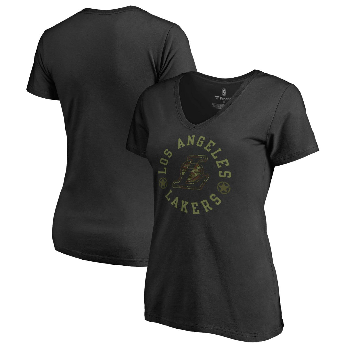 Los Angeles Lakers Women's Liberty V-Neck T-Shirt Black