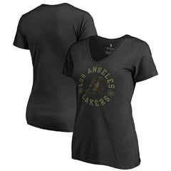 Los Angeles Lakers Women's Liberty V-Neck T-Shirt Black