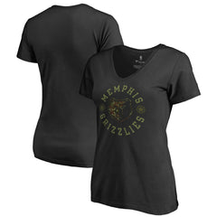 Memphis Grizzlies Women's Liberty Camo V-Neck T-Shirt Black