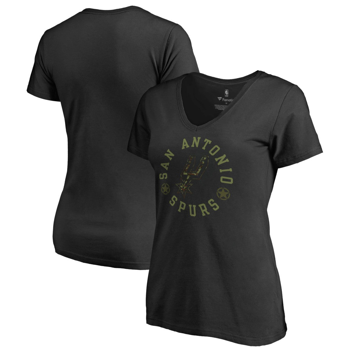 San Antonio Spurs Women's Liberty V-Neck T-Shirt Black