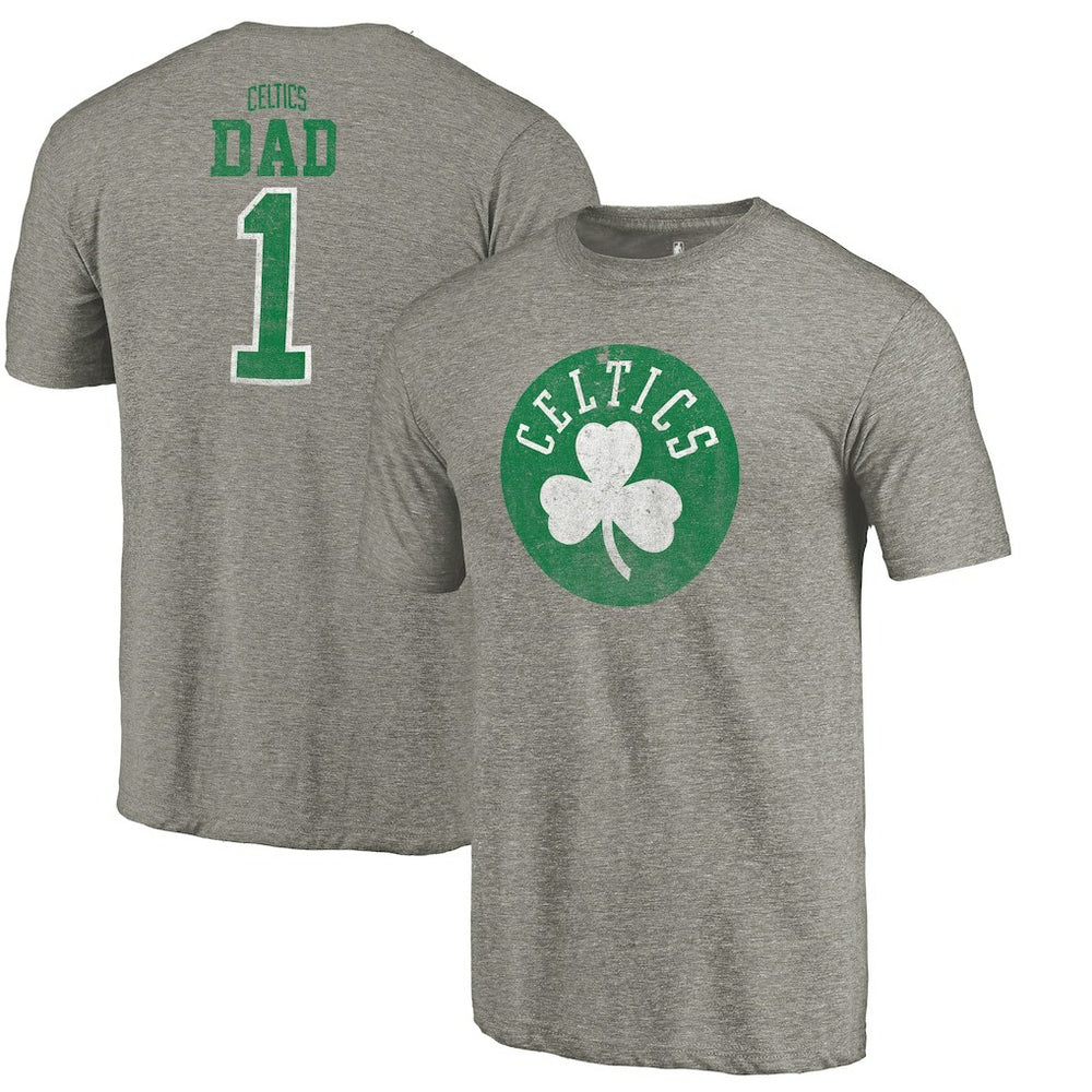 Boston Celtics Greatest Dad Tri-Blend T-Shirt Gray