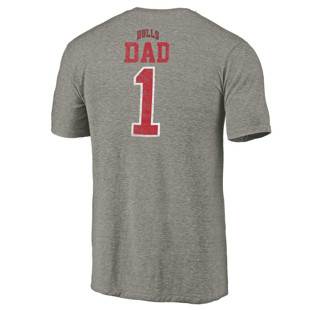 Chicago Bulls Greatest Dad Tri-Blend T-Shirt Gray
