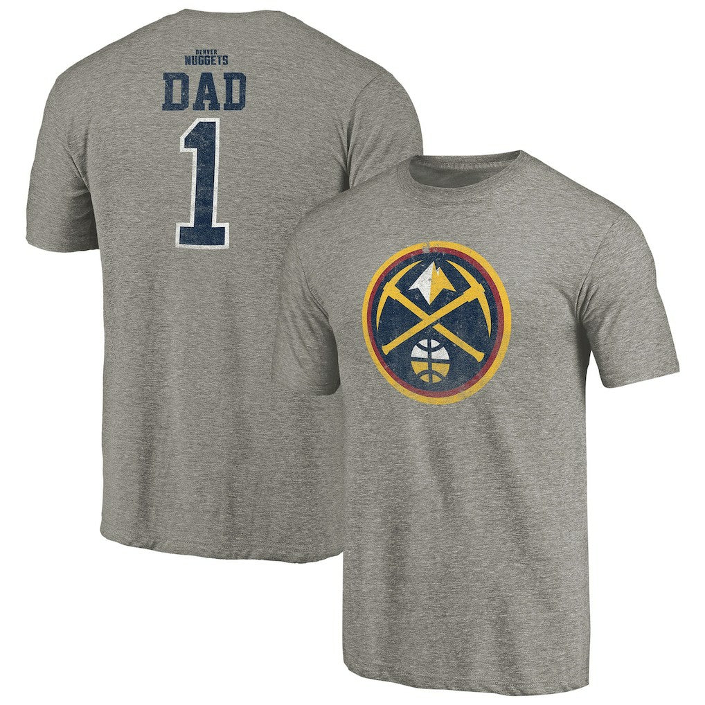 Denver Nuggets Greatest Dad Tri-Blend T-Shirt Gray