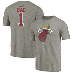 Miami Heat Greatest Dad Tri-Blend T-Shirt Gray