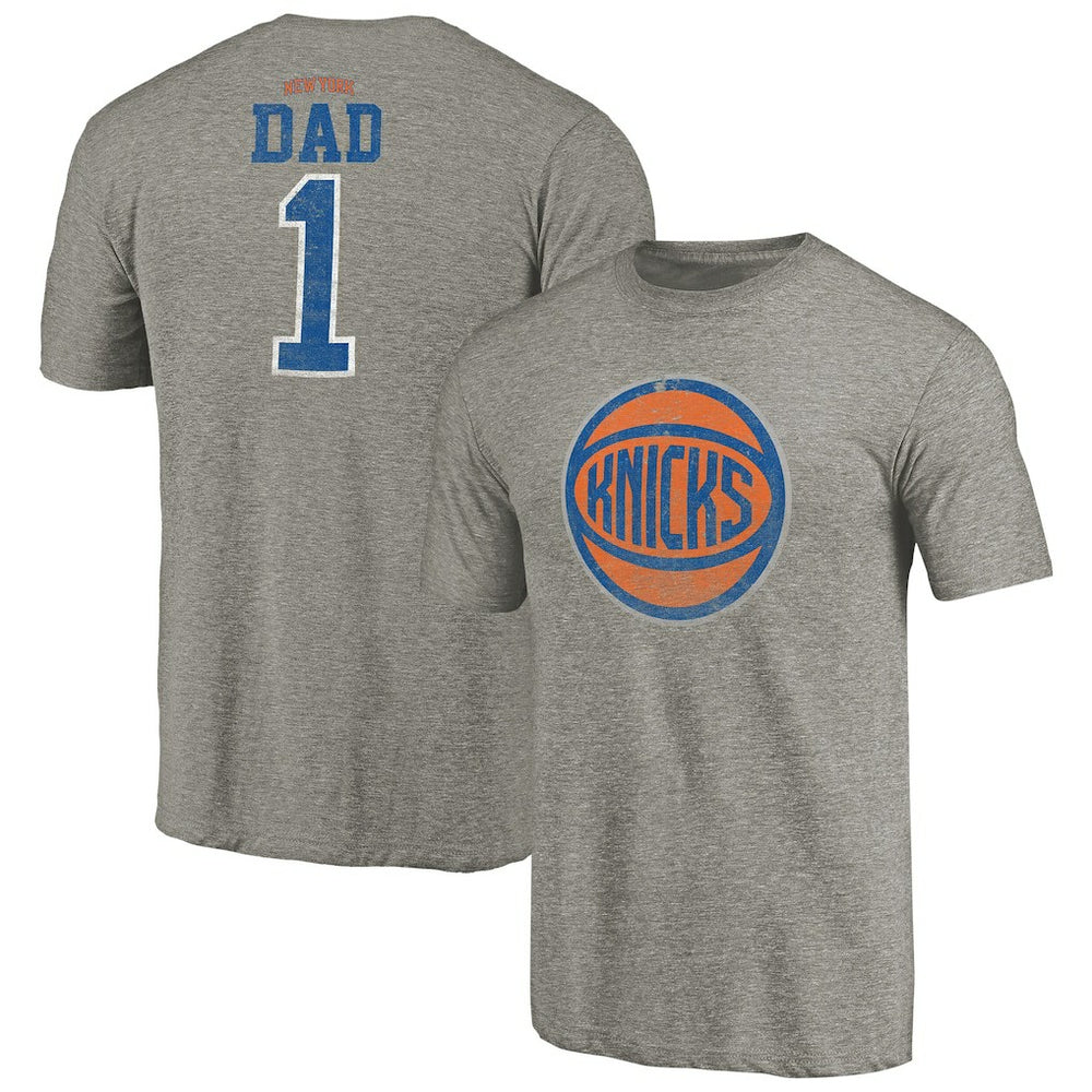 New York Knicks Greatest Dad Tri-Blend T-Shirt Gray