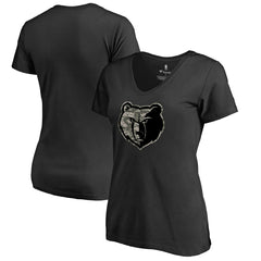 Memphis Grizzlies Women's Cloak Camo V-Neck T-Shirt Black