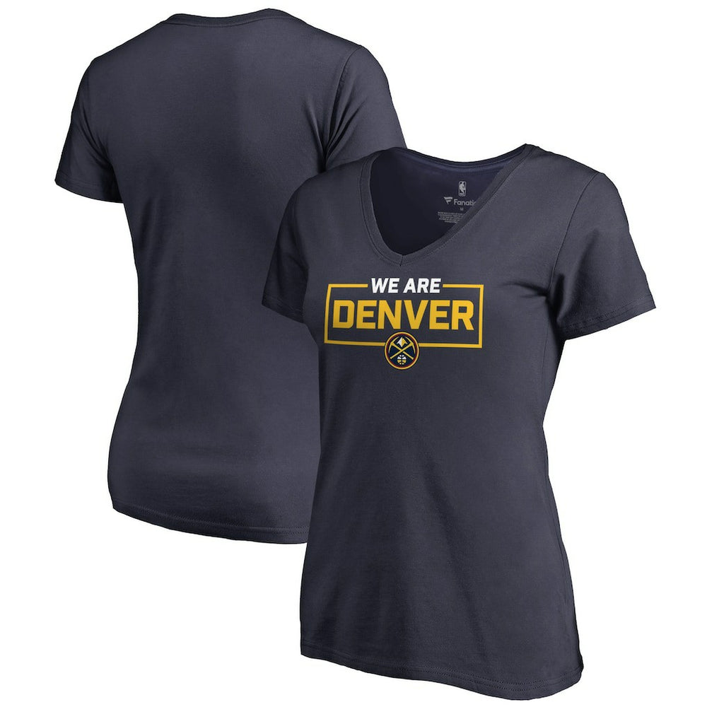 Denver Nuggets Women's We Are Iconic Collection V-Neck T-Shirt Navy
