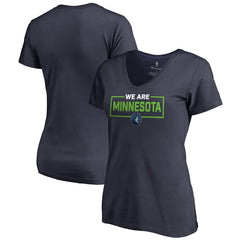 Minnesota Timberwolves Women's We Are Iconic Collection V-Neck T-Shirt Navy