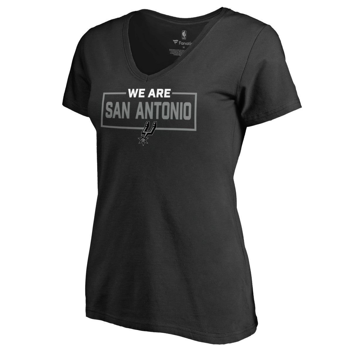 San Antonio Spurs Women's We Are Iconic Collection V-Neck T-Shirt Black