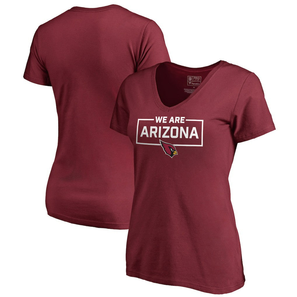 Arizona Cardinals Women's We Are Icon V-Neck T-Shirt - Cardinal - NFL