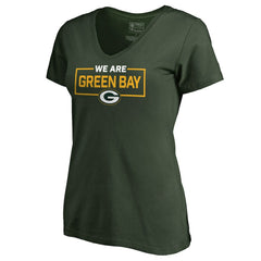 Green Bay Packers Women's We Are Icon V-Neck T-Shirt - Green - NFL