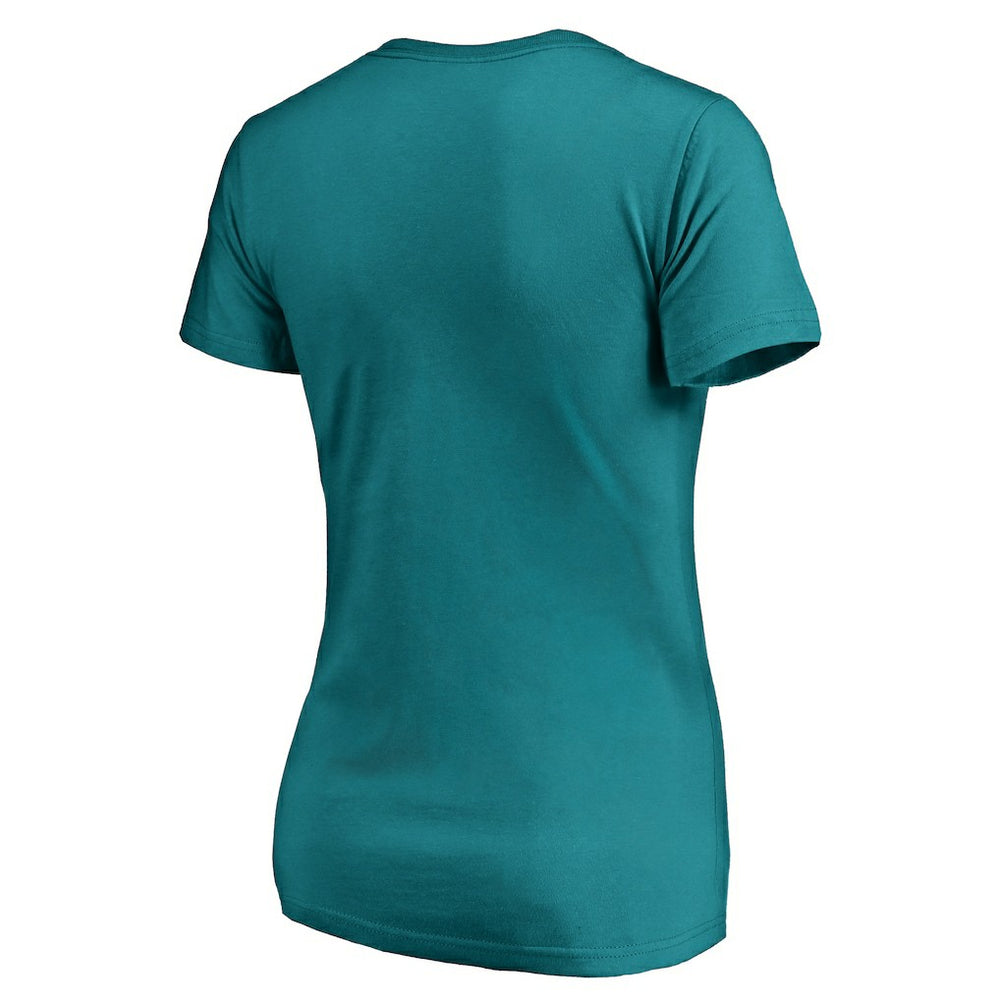 Miami Dolphins Women's We Are Icon V-Neck T-Shirt - Aqua - NFL