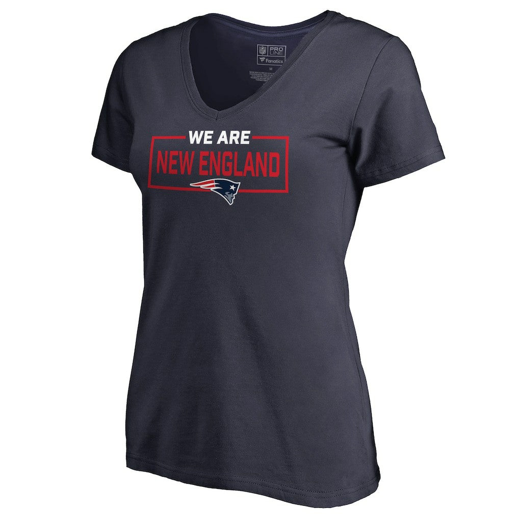 New England Patriots Women's We Are Icon V-Neck T-Shirt - Navy - NFL