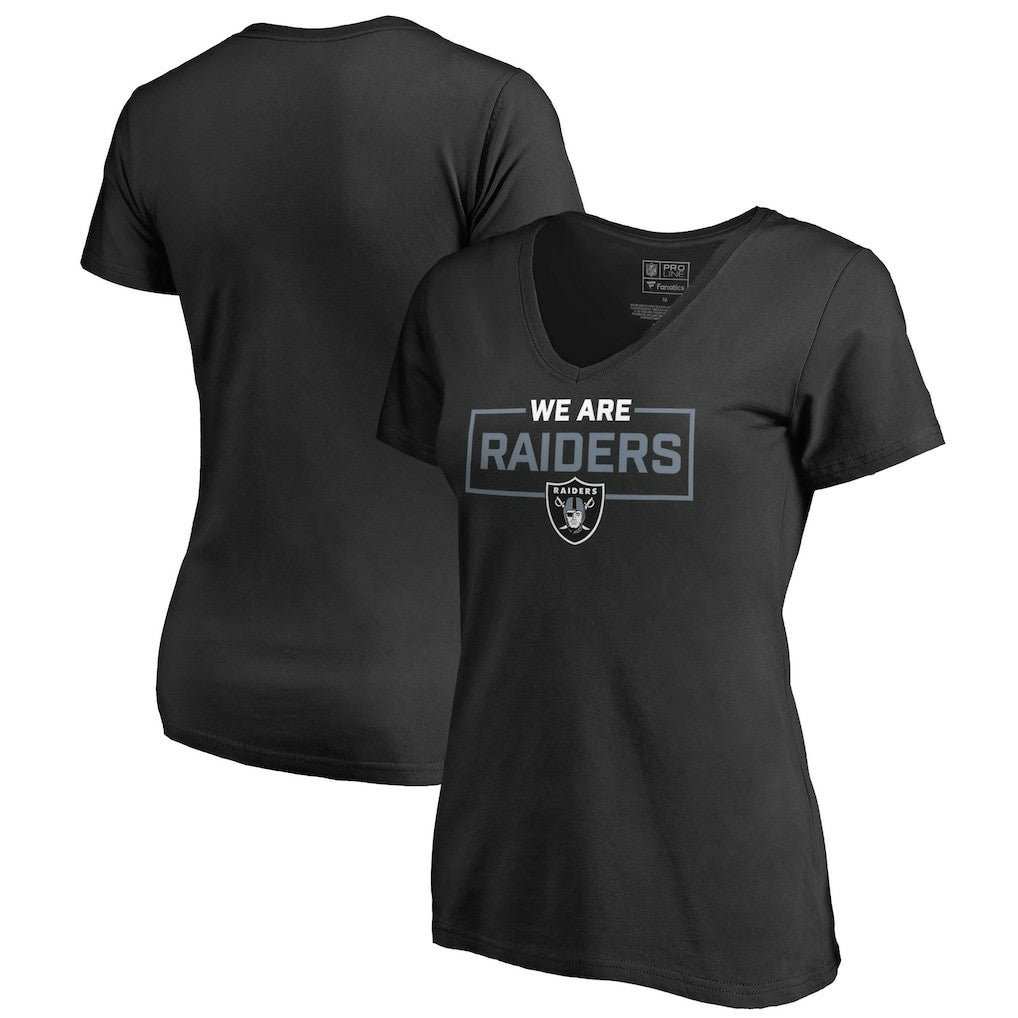 Las Vegas Raiders Women's We Are Icon V-Neck T-Shirt - Black - NFL