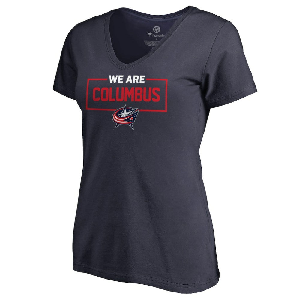 Columbus Blue Jackets Women's Iconic Collection V-Neck T-Shirt - Navy | NHL near me