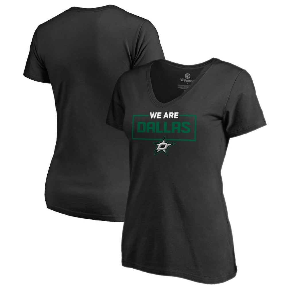 Dallas Stars Women's Iconic Collection V-Neck T-Shirt - Black | NHL Lifestyle