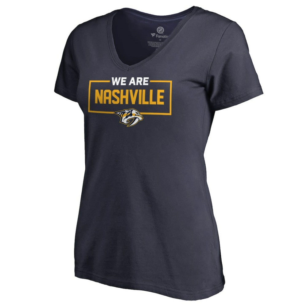 Nashville Predators Women's Iconic Collection V-Neck T-Shirt - Navy | NHL online