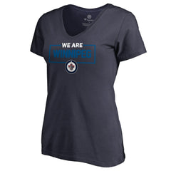 Winnipeg Jets Women's Iconic Collection V-Neck T-Shirt - Navy | NHL Clearance