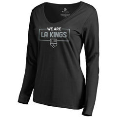 Los Angeles Kings Women's Iconic Collection We Are Long Sleeve V-Neck T-Shirt - Black | NHL discount