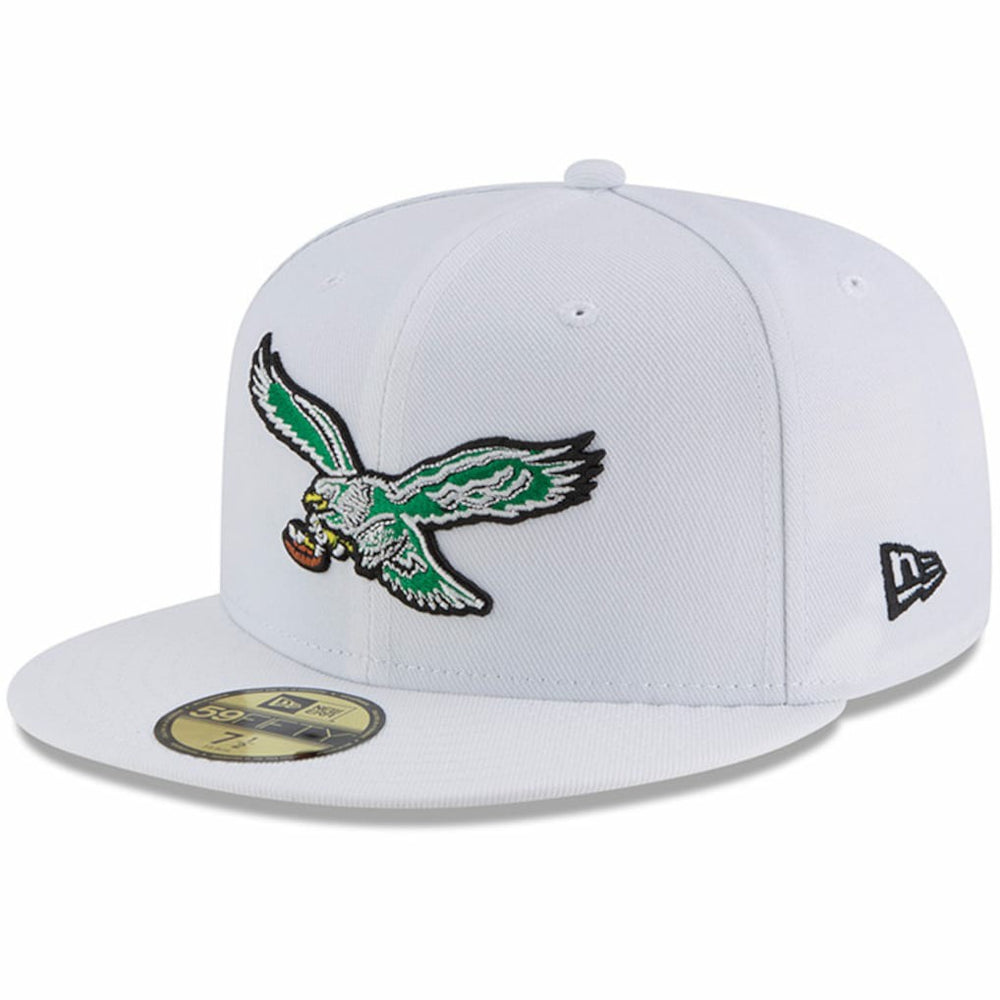 Philadelphia Eagles New Era Throwback Logo Omaha 59FIFTY Fitted Hat - White - NFL