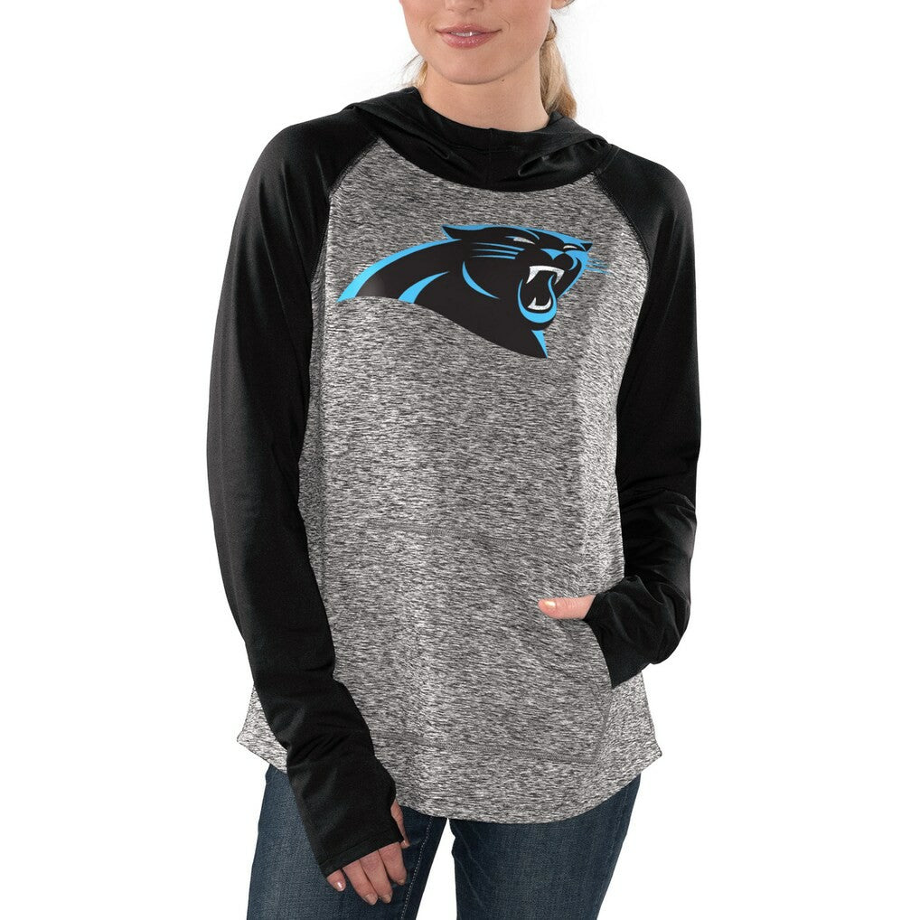Carolina Panthers G-III 4Her by Carl Banks Women's Championship Ring Pullover Hoodie - Heathered Gray/Black - NFL