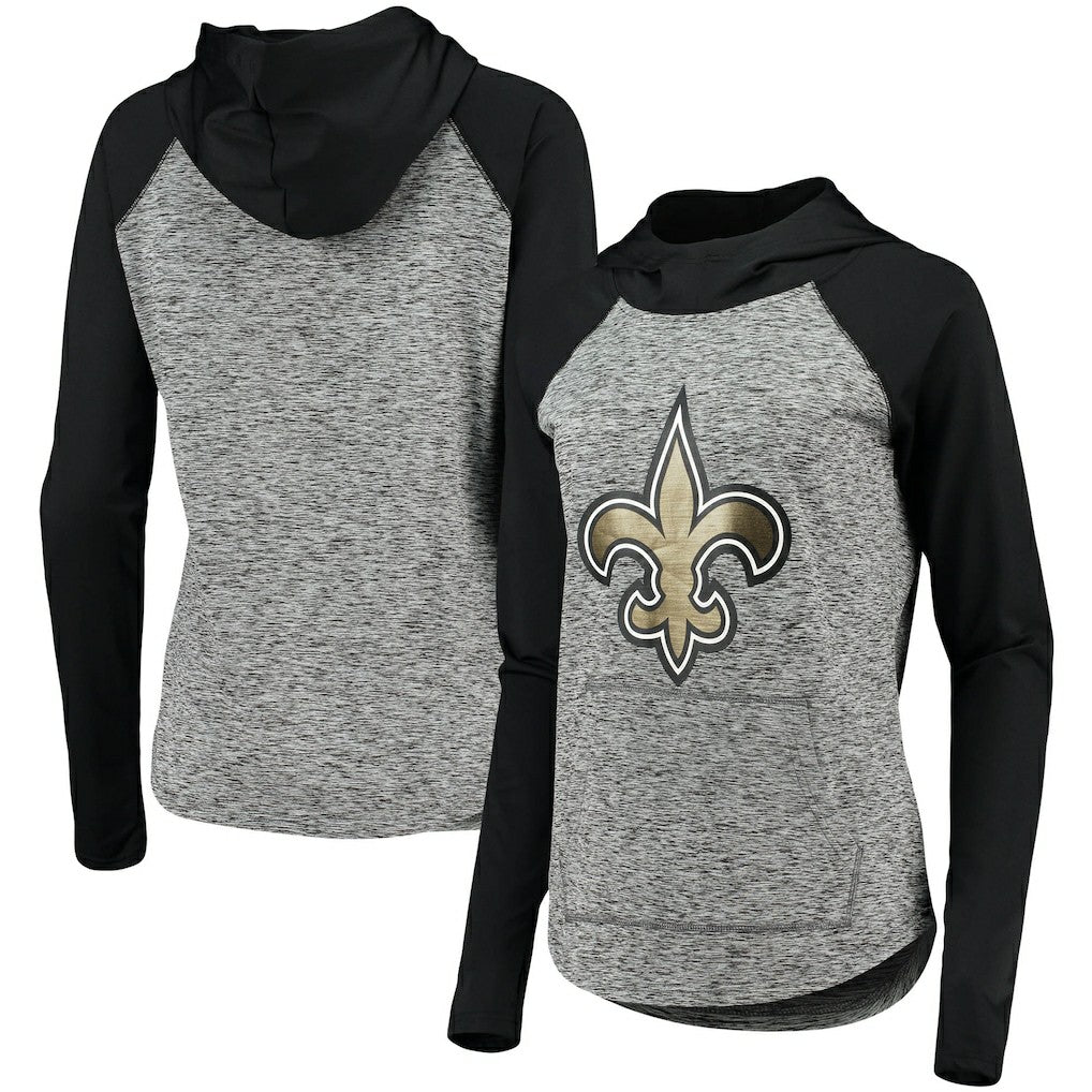 New Orleans Saints G-III 4Her by Carl Banks Women's Championship Ring Pullover Hoodie - Heathered Gray/Black - NFL